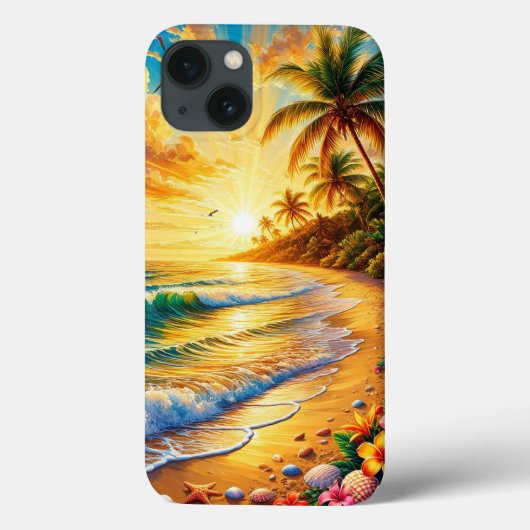 Tropisch strand zonsondergang met palmbomen Case-Mate iPhone case (Achterkant)