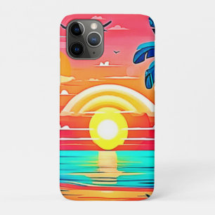 Tropisch strand zonsondergang met regenboog Case-Mate iPhone case