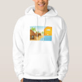 Tropisch strand zonsondergang met rieten hutten hoodie (Voorkant)