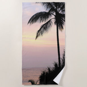 Tropisch strand zonsondergang palm strandlaken