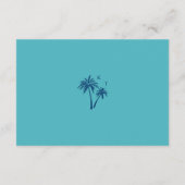 Tropisch strand Zonsondergang & Palmen Huwelijksre Informatiekaartje (Achterkant)