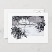 Tropisch strand Zuidwind  Kunst Briefkaart (Voorkant / Achterkant)