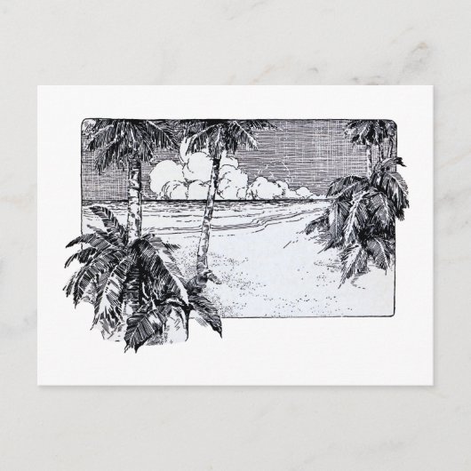 Tropisch strand Zuidwind  Kunst Briefkaart (Voorkant)
