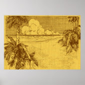 Tropisch strand Zuidwind  Kunst Poster (Voorkant)