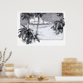 Tropisch strand Zuidwind  Kunst Poster (Keuken)