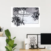Tropisch strand Zuidwind  Kunst Poster (Thuiskantoor)