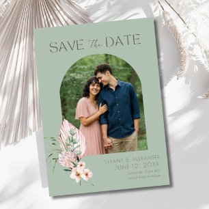 Tropisch strandboog fotobestemming bruiloft save the date