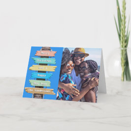 Tropisch Strandbord Foto Kerstvakantie Feestdagen Kaart