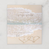 Tropisch strandbruiloft met blauwe oceaan golven plaatskaartje (Buitenkant ongevouwen)