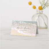 Tropisch strandbruiloft met blauwe oceaan golven plaatskaartje (Achterkant)