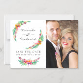 Tropisch strandbruiloft Save the Date Magnetische Uitnodiging (Voorkant)