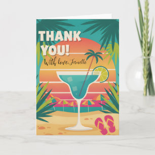 Tropisch strandfeest Bedankt Cocktail Zomer Kaart