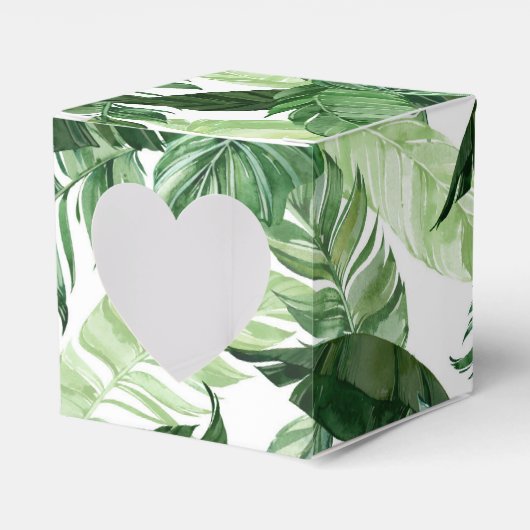 Tropisch strandgeblader bedankdoosjes (Voorkant Zijde)