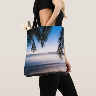 Tropisch strandgezicht bij zonsondergang, Fiji Tote Bag