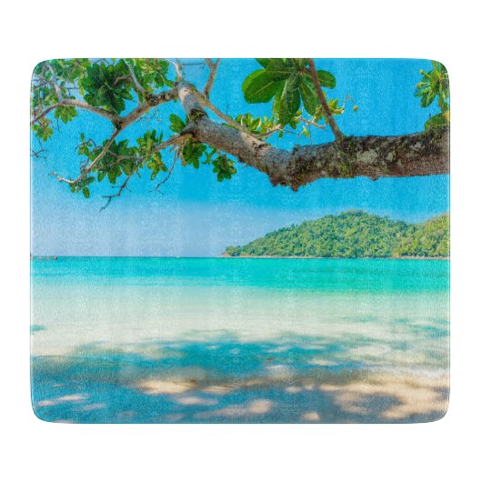 tropisch strandglas snijplank (Voorkant)