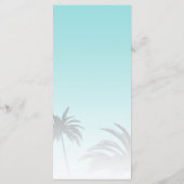 Tropisch strandhuwelijk met blauwe palmboom menu (Achterkant)