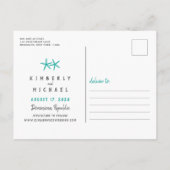 Tropisch strandhuwelijk Palm Beach Bewaar de datum Aankondigingskaart (Achterkant)