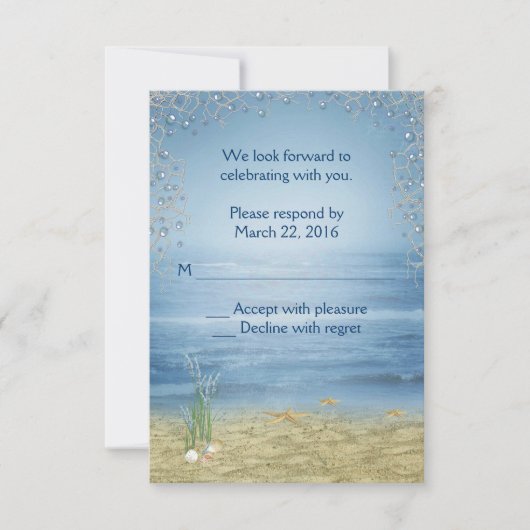 Tropisch strandhuwelijk RSVP Kaart (Voorkant)