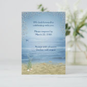 Tropisch strandhuwelijk RSVP Kaart (Staand voorkant)