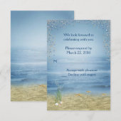 Tropisch strandhuwelijk RSVP Kaart (Voorkant / Achterkant)