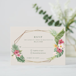 Tropisch strandhuwelijk RSVP kaartje