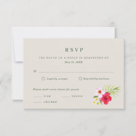 Tropisch strandhuwelijk RSVP kaartje