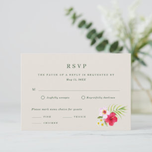 Tropisch strandhuwelijk RSVP kaartje