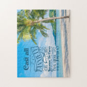 Tropisch strandlandschap, 1 Petrus 5:7 Bijbelvers Legpuzzel (Verticaal)