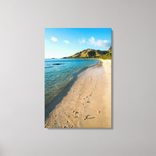 Tropisch strandlandschap, Fiji Canvas Afdruk