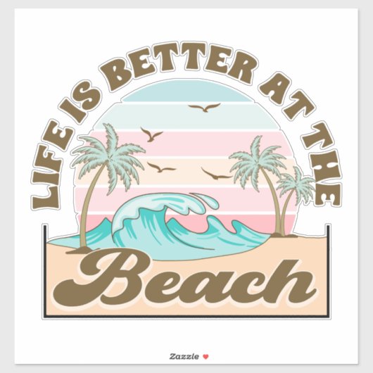 Tropisch strandleven sticker (Vel)