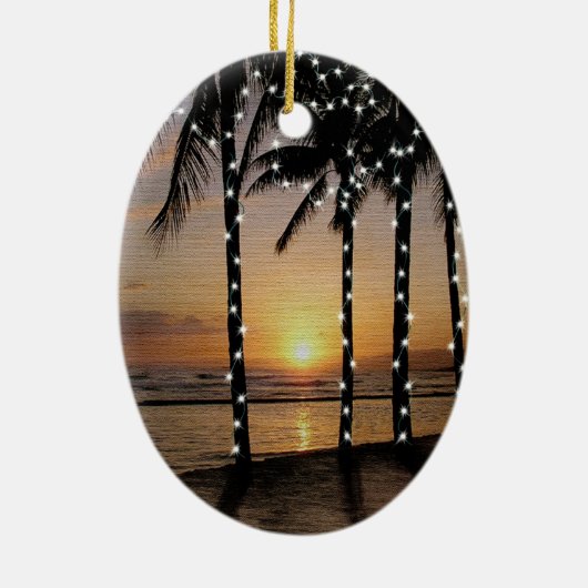 Tropisch strandlicht nachtlicht keramisch ornament (Achterkant)