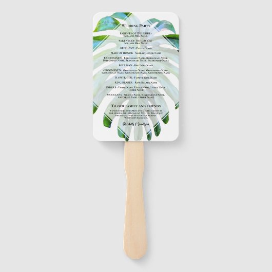 Tropisch strandlintpatroon handwaaier (Achterkant)