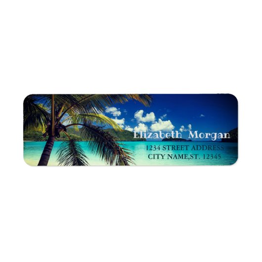 Tropisch Strandpalm Etiket (Voorkant)