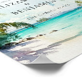 Tropisch strandpalm | Monogram trouwwelkom Poster (Hoek)