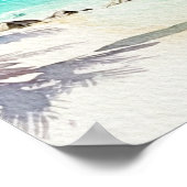 Tropisch strandpalm | Monogram trouwwelkom Poster (Hoek)
