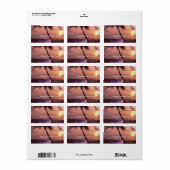 Tropisch strandpalm Sunset Boat Weduwlabel Etiket (Full Sheet)