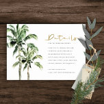 Tropisch strandpalm Trees Rustic Wedding Detail Informatiekaartje<br><div class="desc">Voor verdere aanpassingen of andere overeenkomende objecten kunt u contact met mij opnemen via yellowfebstudio@gmail.com</div>