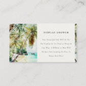 Tropisch strandpalmboom display babyfeestje informatiekaartje (Voorkant)