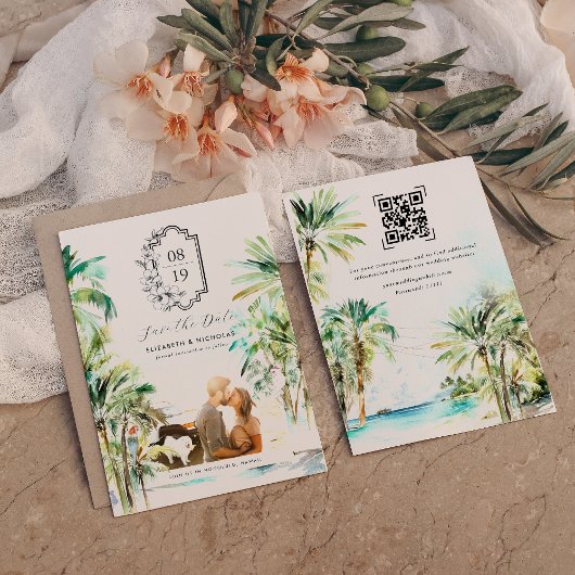 Tropisch strandpalmboom | Foto Save the Date