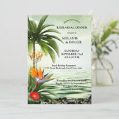 Tropisch strandpalmboom Oefen diner  Kaart (Staand voorkant)