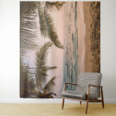 Tropisch strandpalmen achtergrondtapijt wandkleed (In situ)
