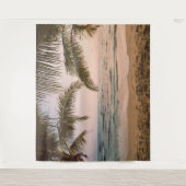 Tropisch strandpalmen achtergrondtapijt wandkleed (Voorkant)