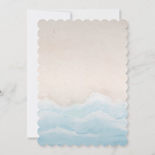 Tropisch strandpalmhuwelijk kaart (Achterkant)