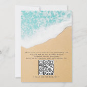 Tropisch strandpalmlichten foto QR-code bruiloft Kaart (Achterkant)