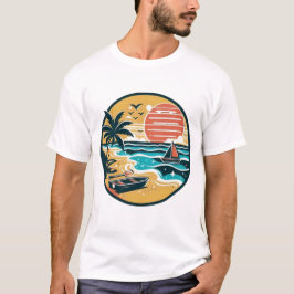 Tropisch Strandparadijs Bij Zonsondergang T-shirt