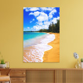Tropisch strandparadijs, Hawaï Canvas Afdruk (Insitu (Woonkamer))