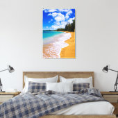 Tropisch strandparadijs, Hawaï Canvas Afdruk (Insitu (Slaapkamer))