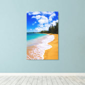 Tropisch strandparadijs, Hawaï Canvas Afdruk (Insitu (Houten vloer))