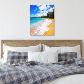 Tropisch strandparadijs, Hawaï Canvas Afdruk (Insitu (Slaapkamer))
