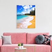 Tropisch strandparadijs, Hawaï Canvas Afdruk (Insitu (Woonkamer))